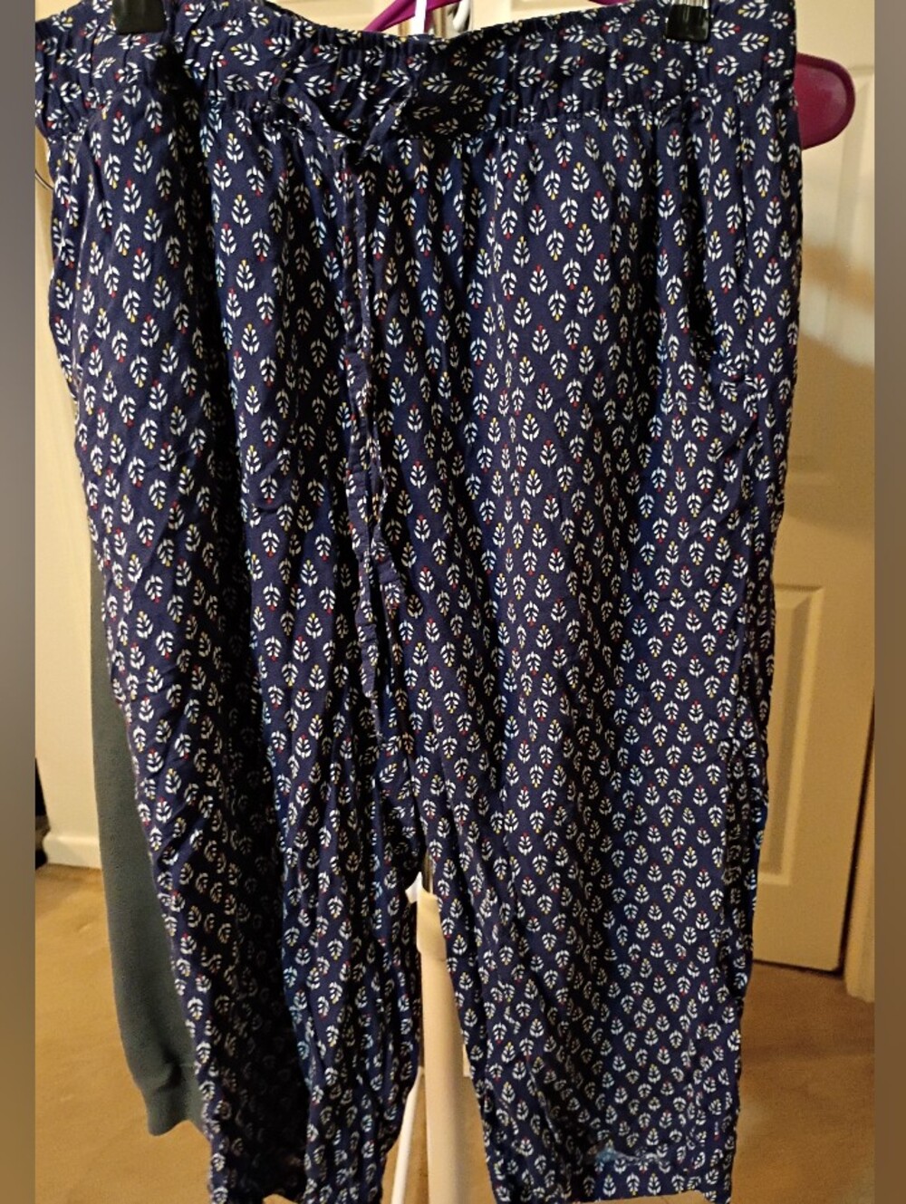 Serra Navy Blue Printed Drawstring Joggers